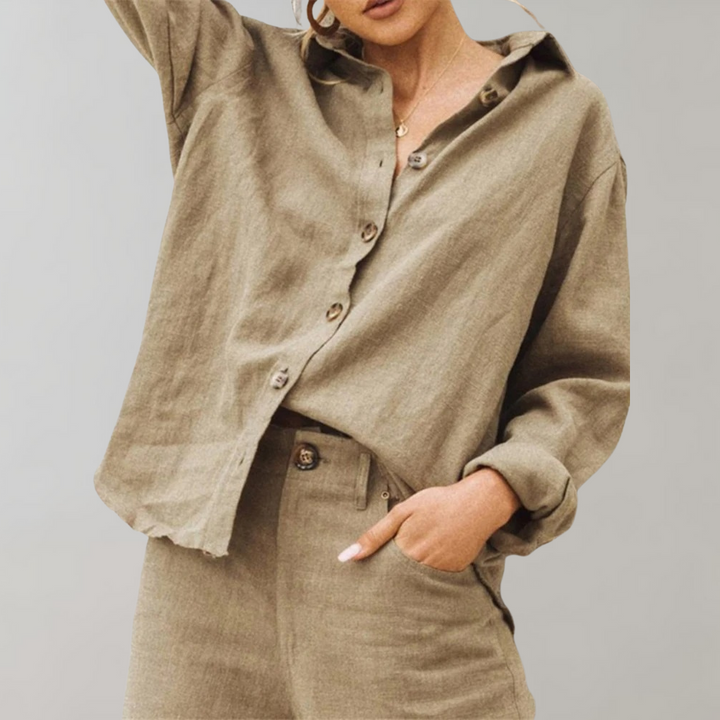 Natalie | Vintage Linen Blouse for Women