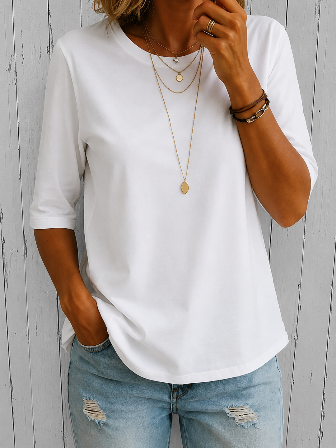 Coralie | Half Sleeve Jersey Top