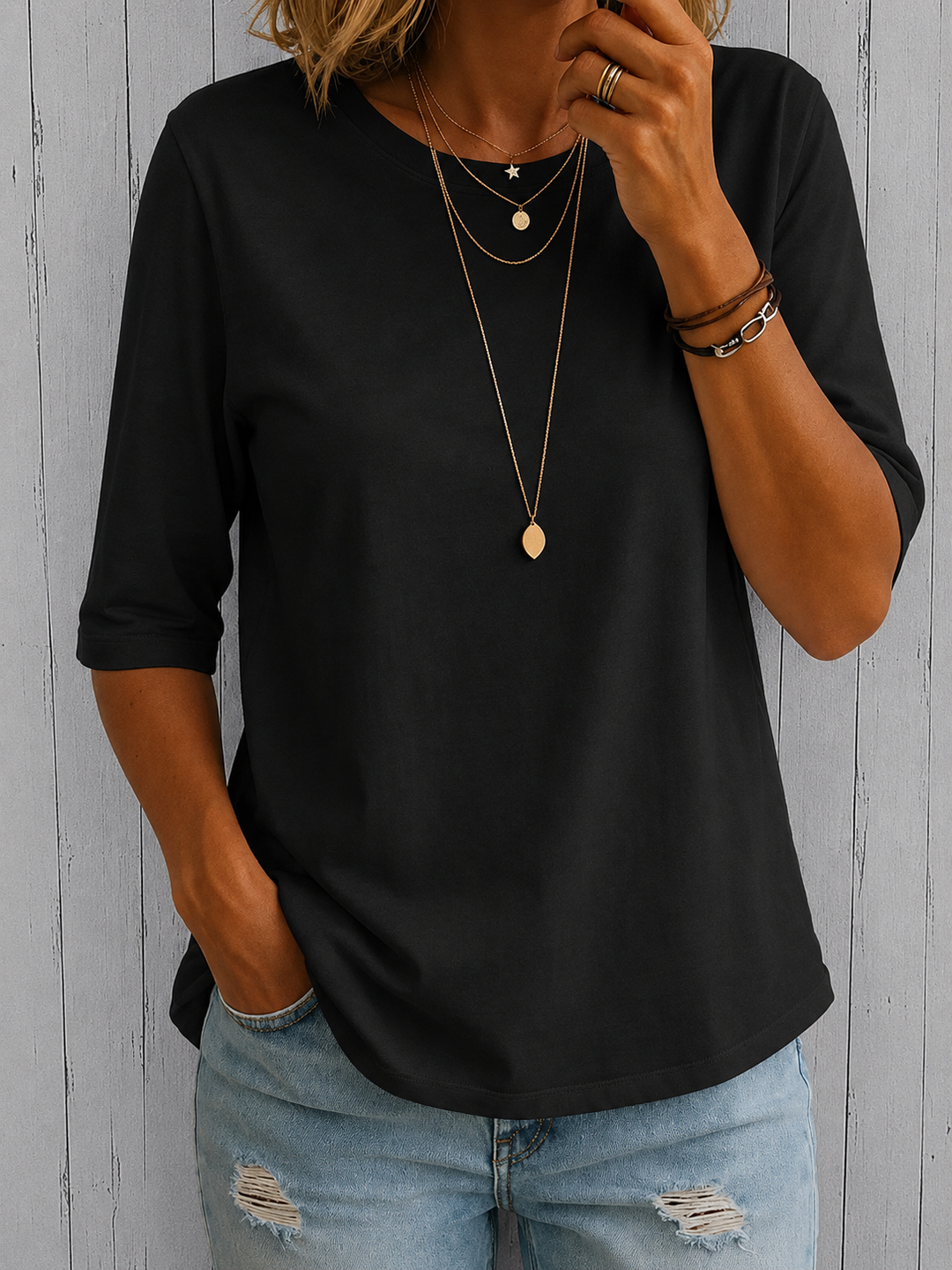 Coralie | Half Sleeve Jersey Top