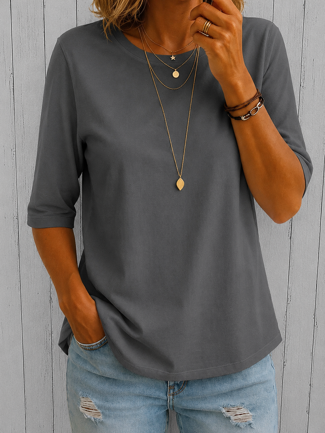 Coralie | Half Sleeve Jersey Top