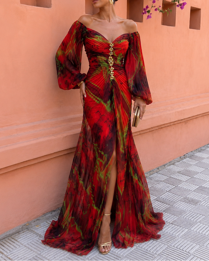 Winifred | Pleated Floral Maxi Dress
