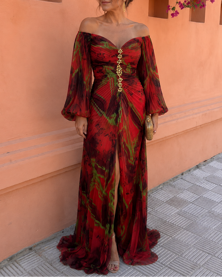 Winifred | Pleated Floral Maxi Dress