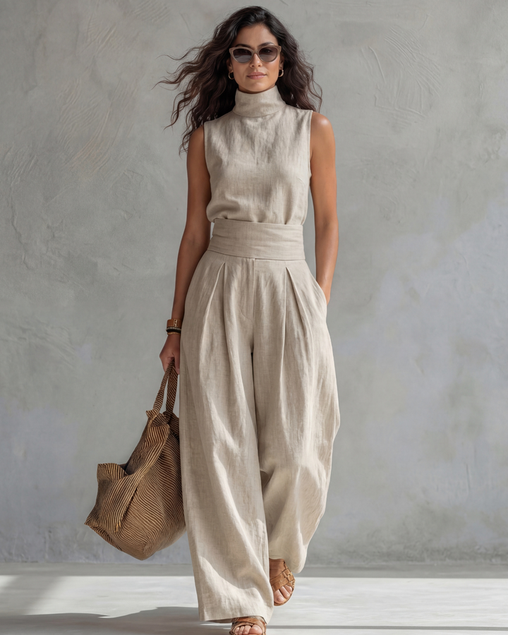 Astrid | High Neck Wide Leg Two-Piece Set