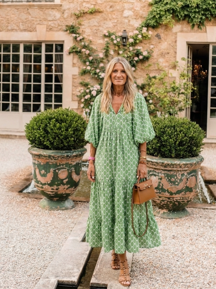 Georgia | Patterned Tiered Midi Dress