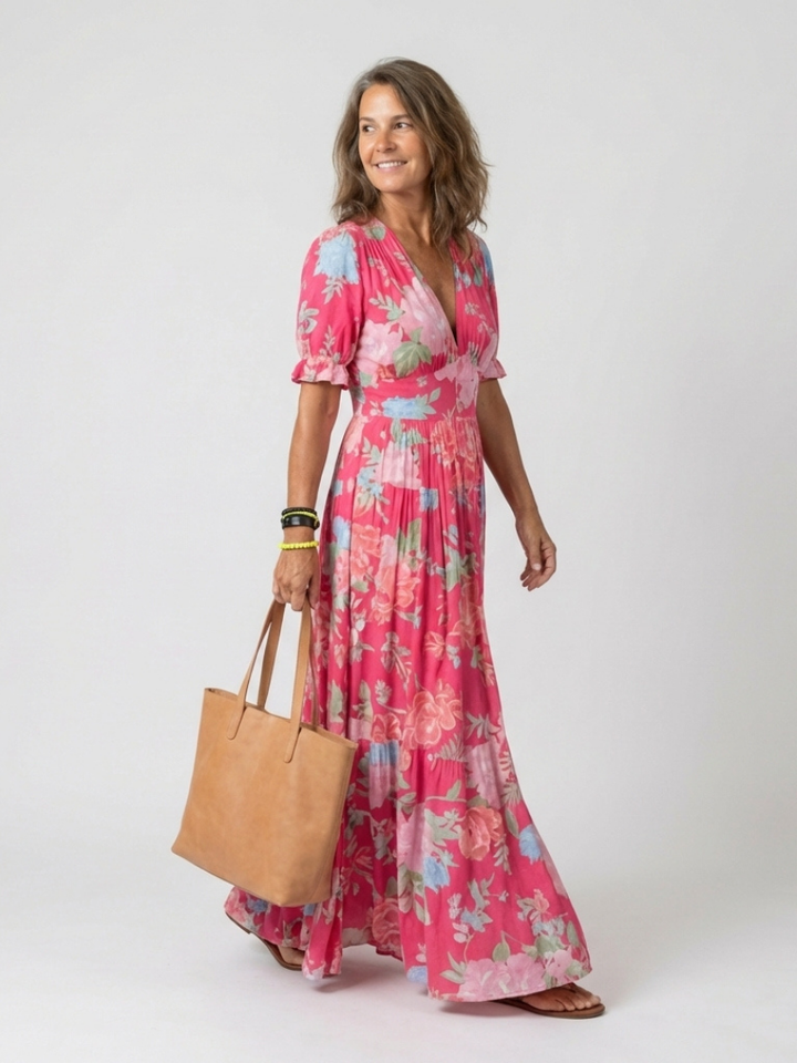 Clemmie | Floral Flutter Sleeve Midi Dress