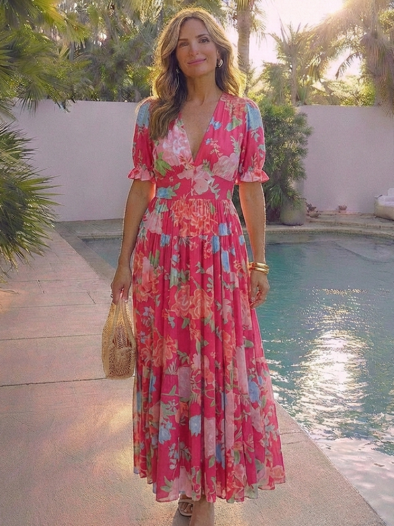 Clemmie | Floral Flutter Sleeve Midi Dress
