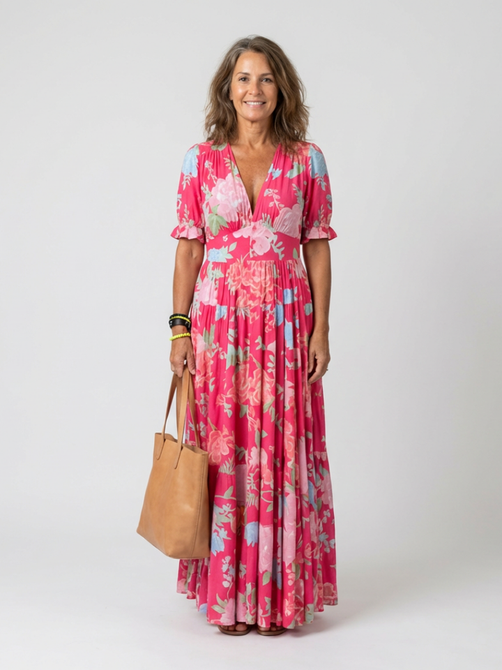 Clemmie | Floral Flutter Sleeve Midi Dress