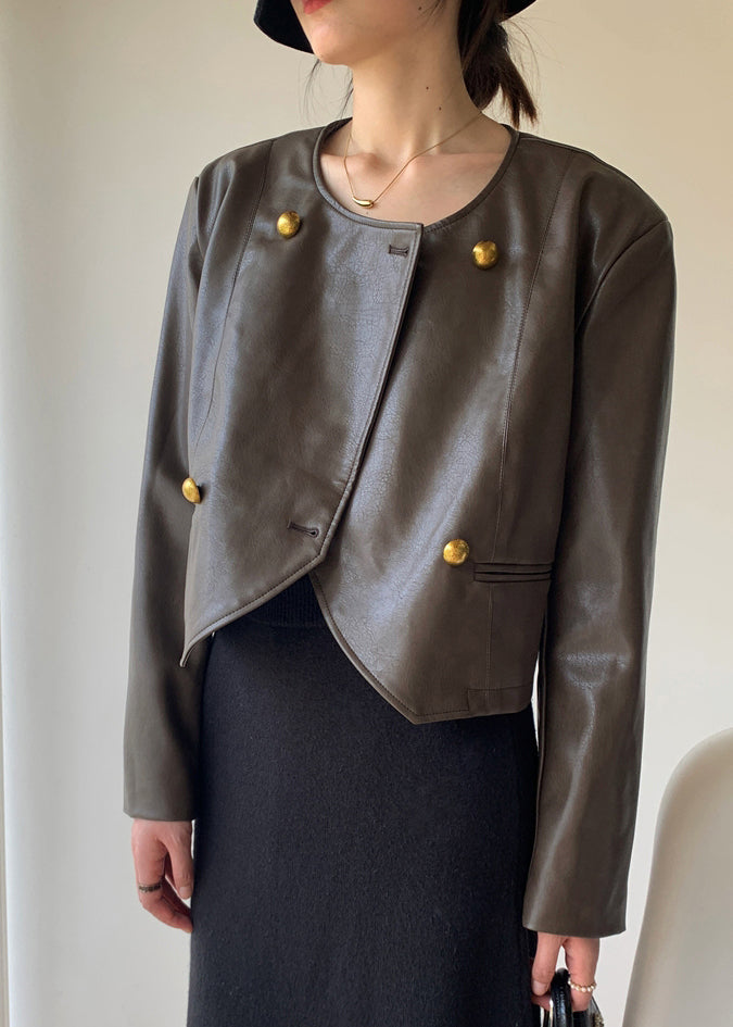 Thea | Asymmetric Faux Leather Jacket