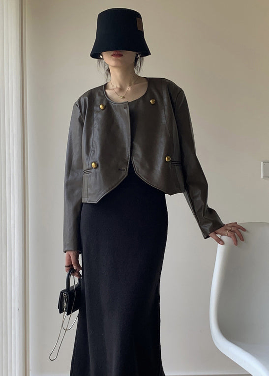Thea | Asymmetric Faux Leather Jacket