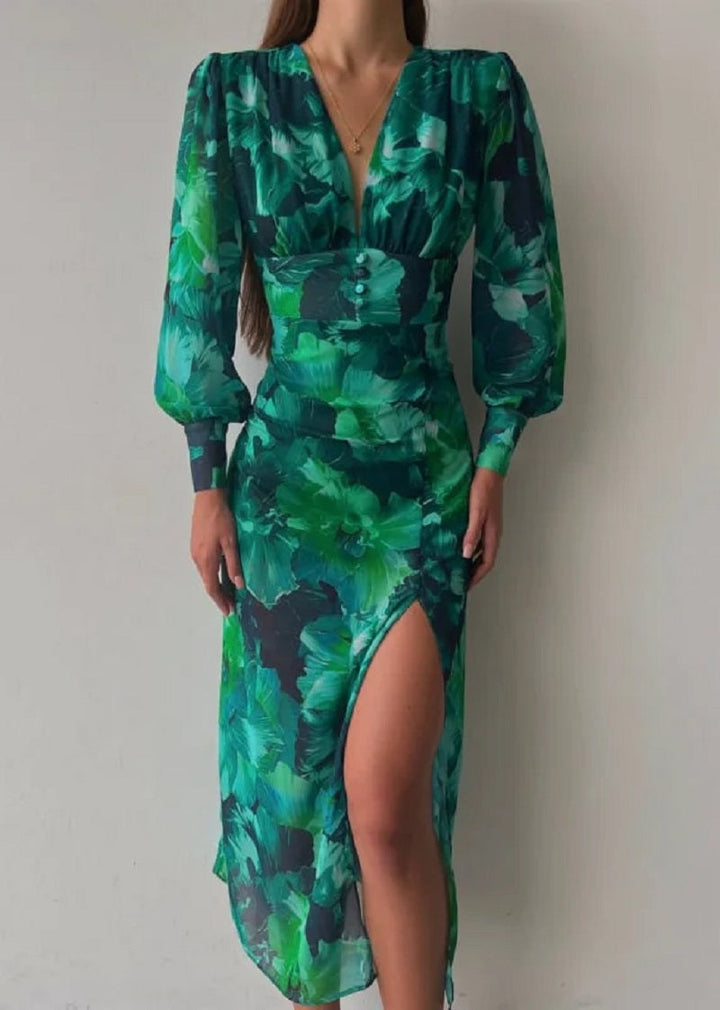 Posy | Floral V-Neck Midi Dress