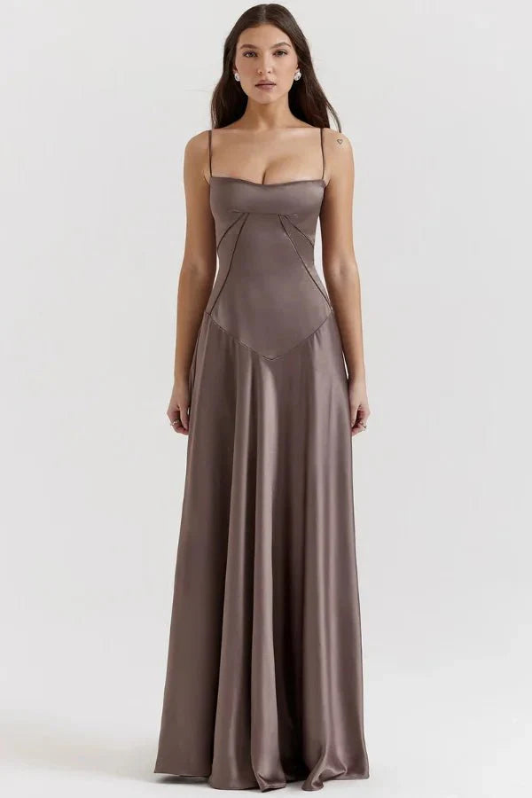 Gabriella | The Silky Satin Corset Maxi Dress