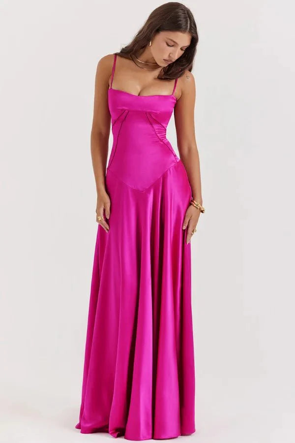 Gabriella | The Silky Satin Corset Maxi Dress