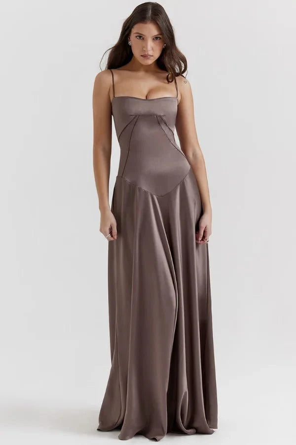 Gabriella | The Silky Satin Corset Maxi Dress