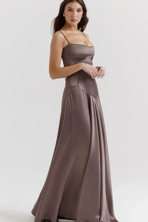 Gabriella | The Silky Satin Corset Maxi Dress