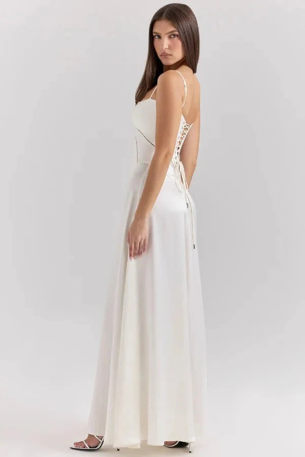 Gabriella | The Silky Satin Corset Maxi Dress