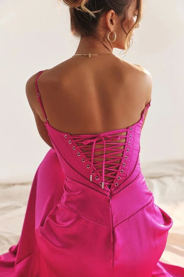 Gabriella | The Silky Satin Corset Maxi Dress