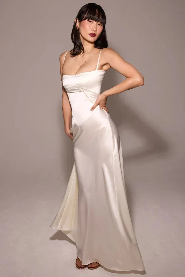 Gabriella | The Silky Satin Corset Maxi Dress