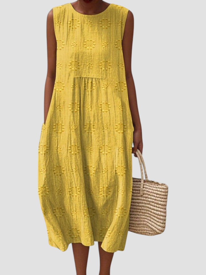 Jenna | Textured Sleeveless Midi Dress