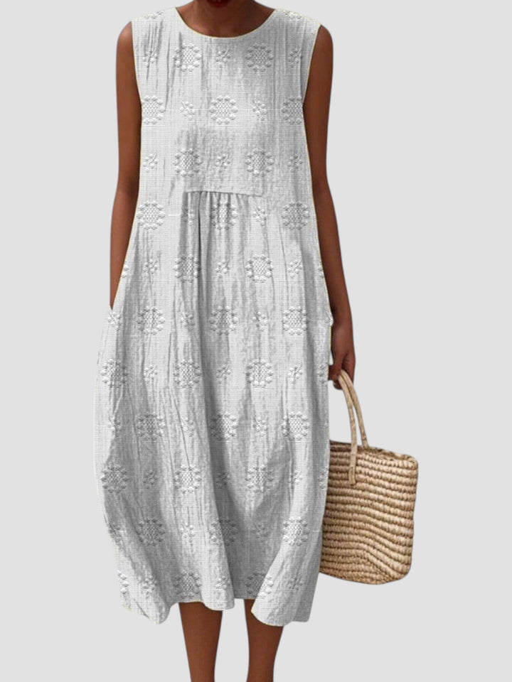 Jenna | Textured Sleeveless Midi Dress