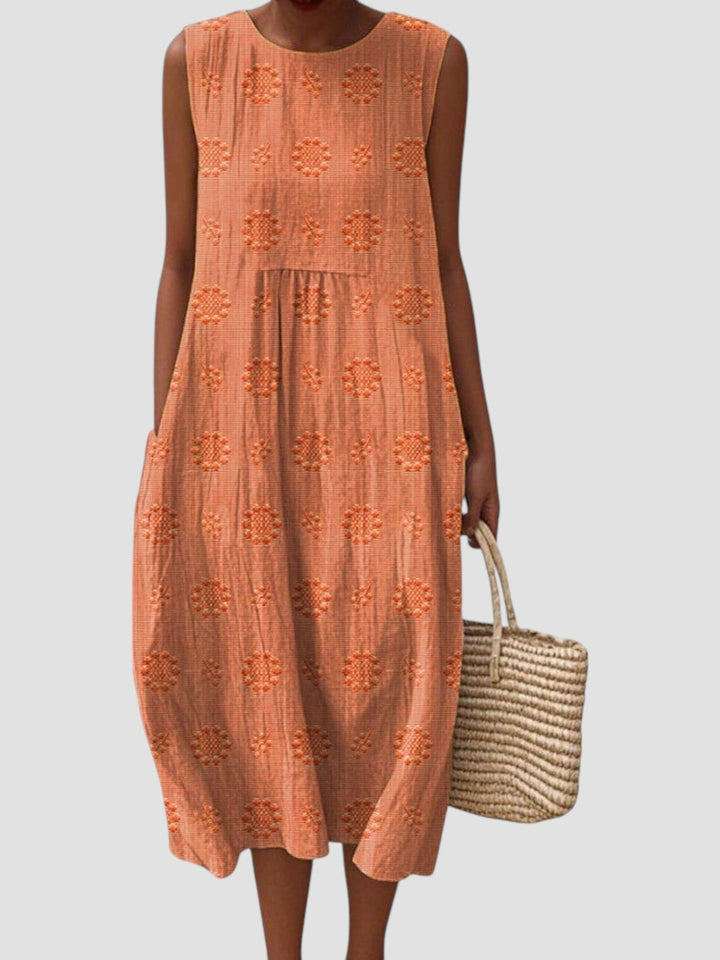 Jenna | Textured Sleeveless Midi Dress
