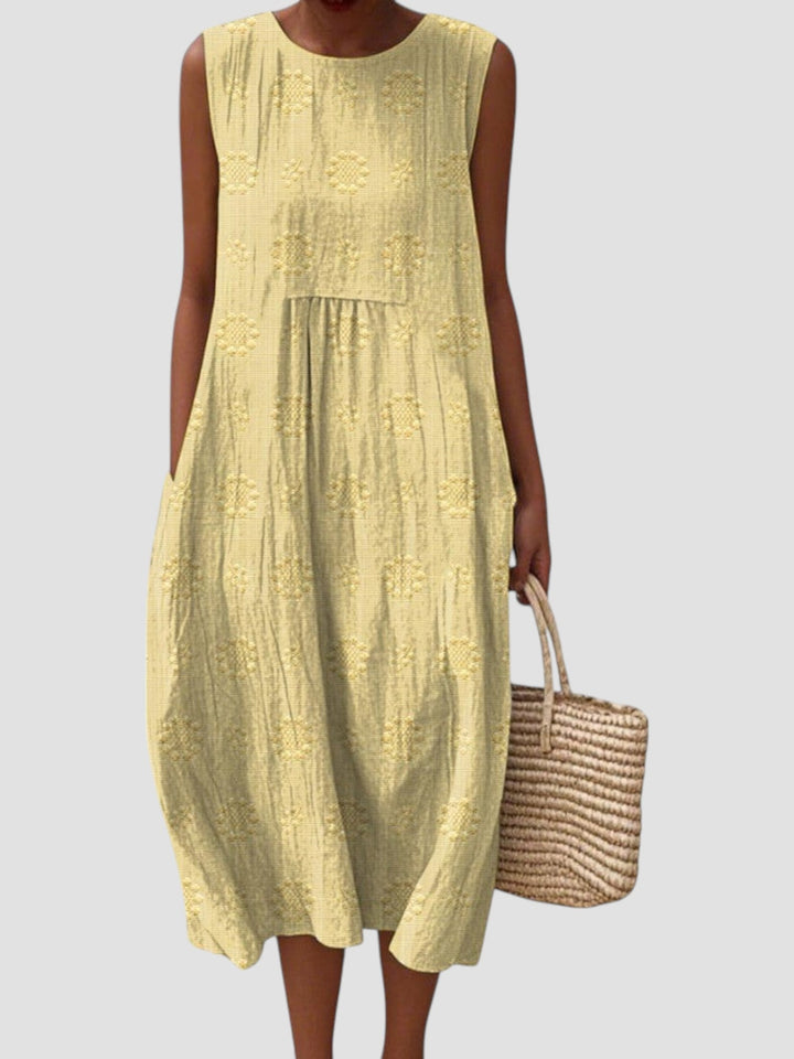 Jenna | Textured Sleeveless Midi Dress