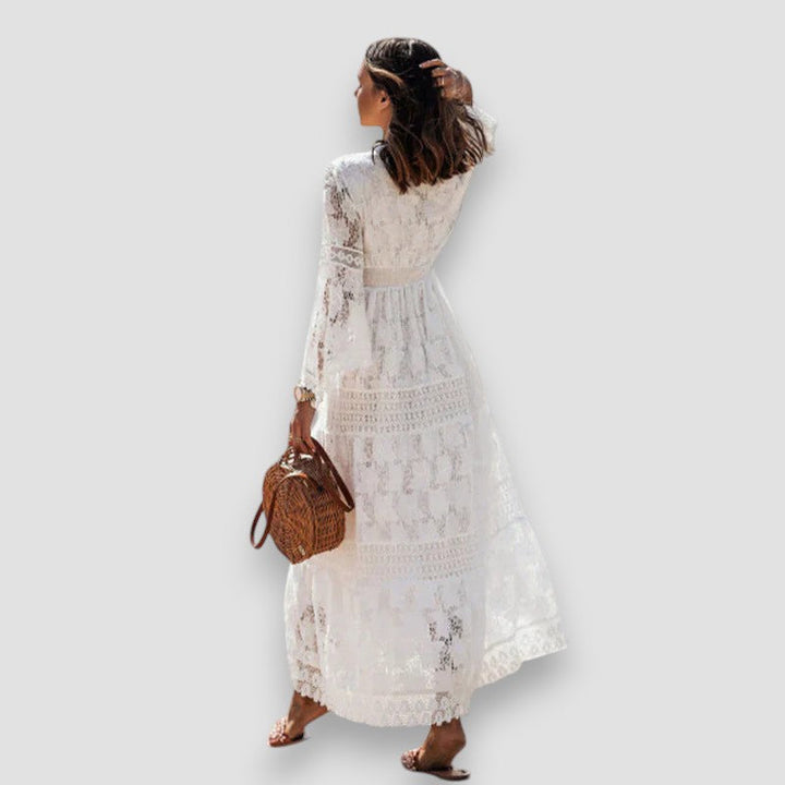 Ffion | Tassel Detail Lace Maxi Dress