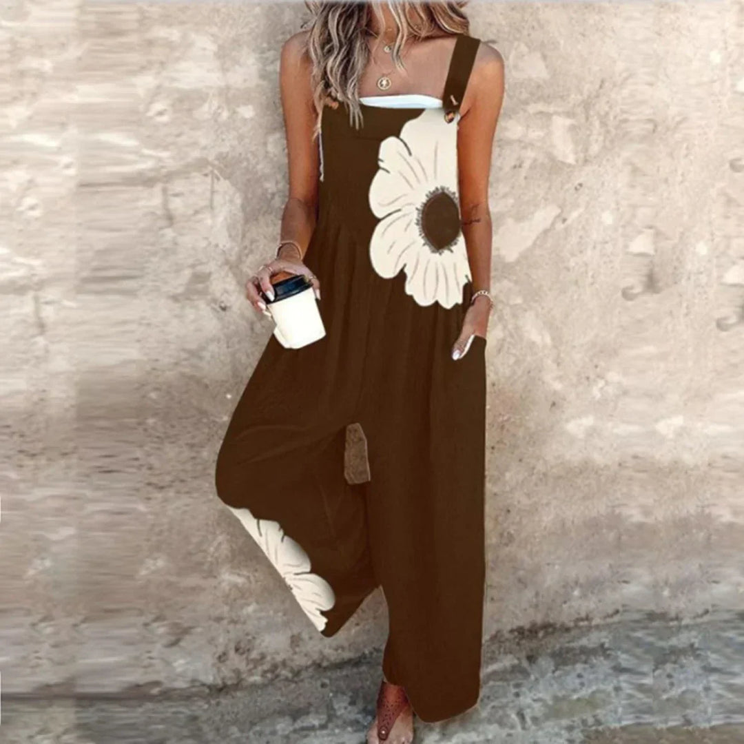 Joan | Floral Pinafore Midi Dress