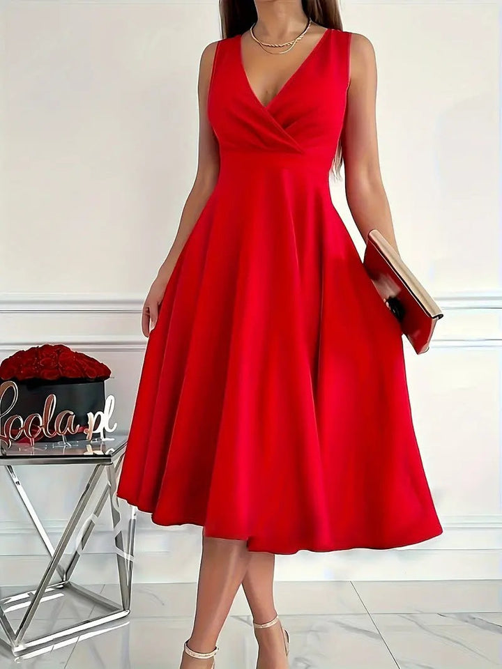 Pearl | Wrap Bodice A-Line Midi Dress