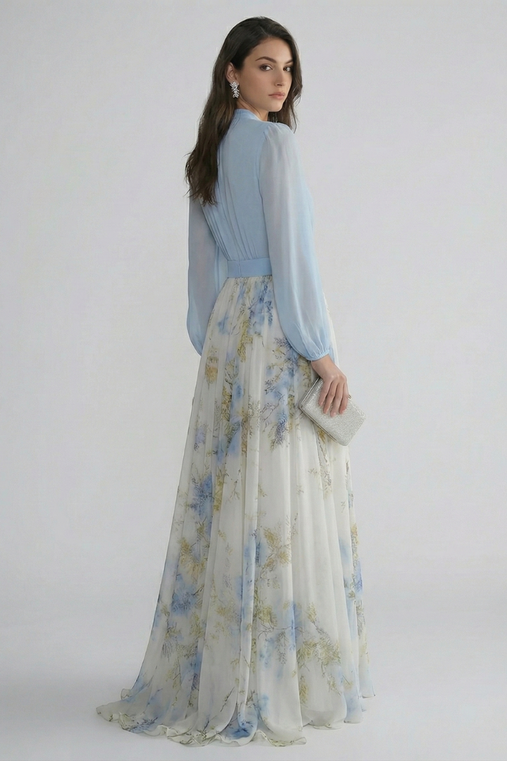 Brynn | Women’s Sheer Sleeves Maxi Dress
