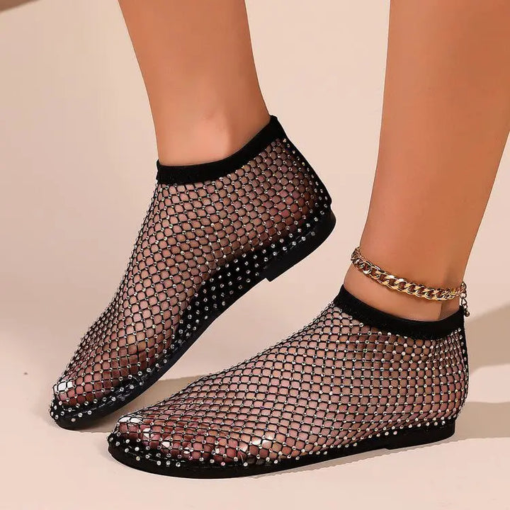 Dakota | Rhinestone Midnight Flats