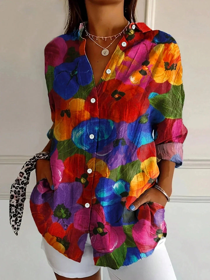 Heidi | Abstract Print Button Front