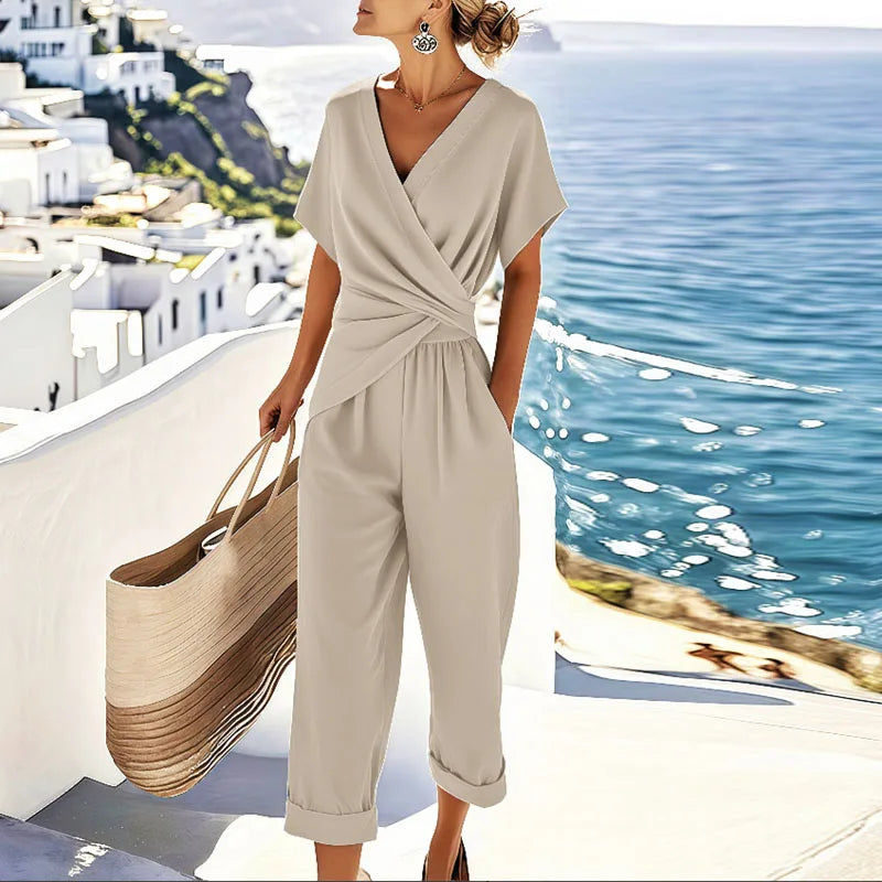 Hebe | V-Neck Wrap Two-Piece Set