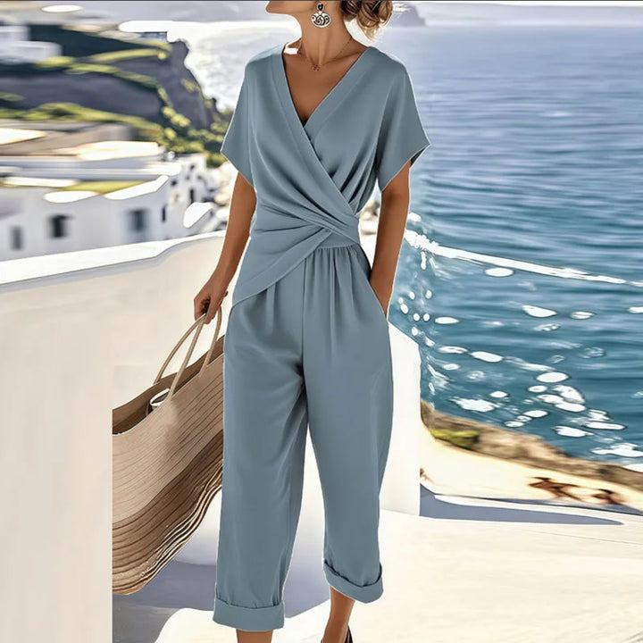 Hebe | V-Neck Wrap Two-Piece Set