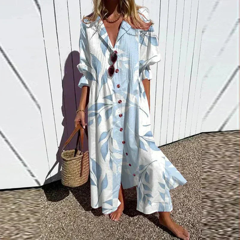 Jade | Floral V-Neck Long Sleeve Maxi