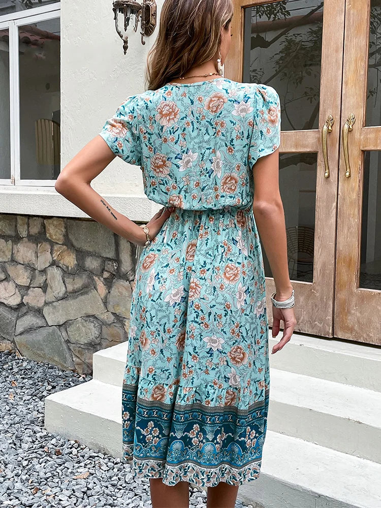 Esme | Flutter Sleeve Floral Midi Dress