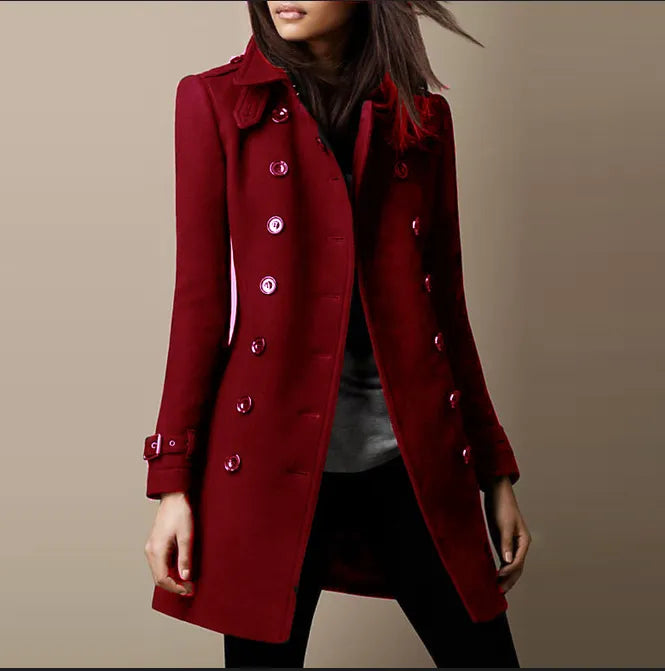 Zuria | Elegant Long Buttoned Winter Coat