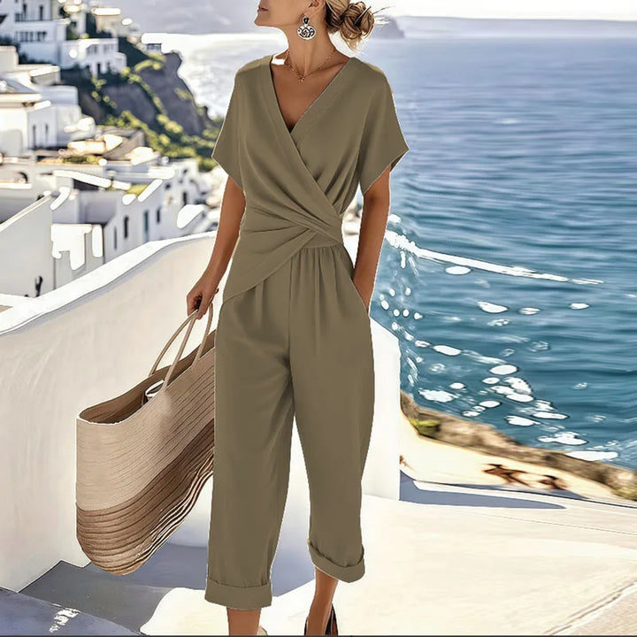 Hebe | V-Neck Wrap Two-Piece Set