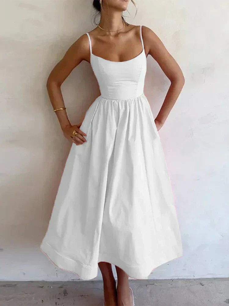 Niamh | Spaghetti Strap Midi Dress
