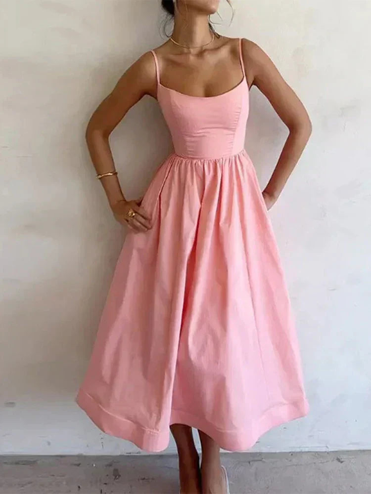 Niamh | Spaghetti Strap Midi Dress