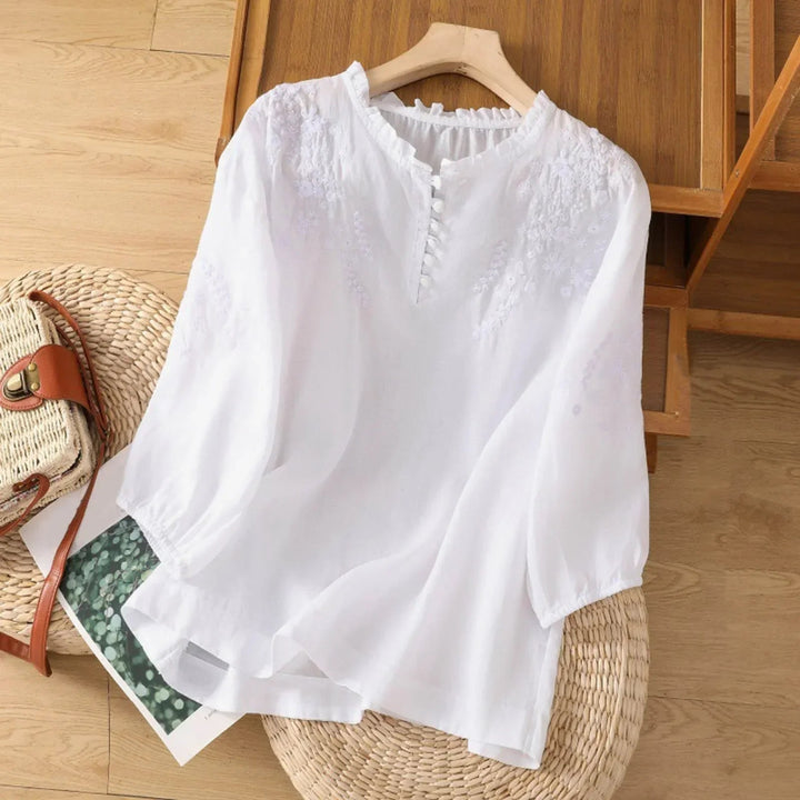 Delilah | Floral Button-Front Blouse