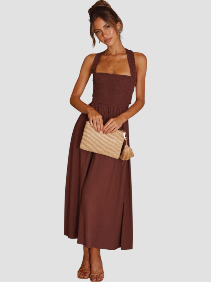 Madeleine | Smocked Square Neck Midi Dress