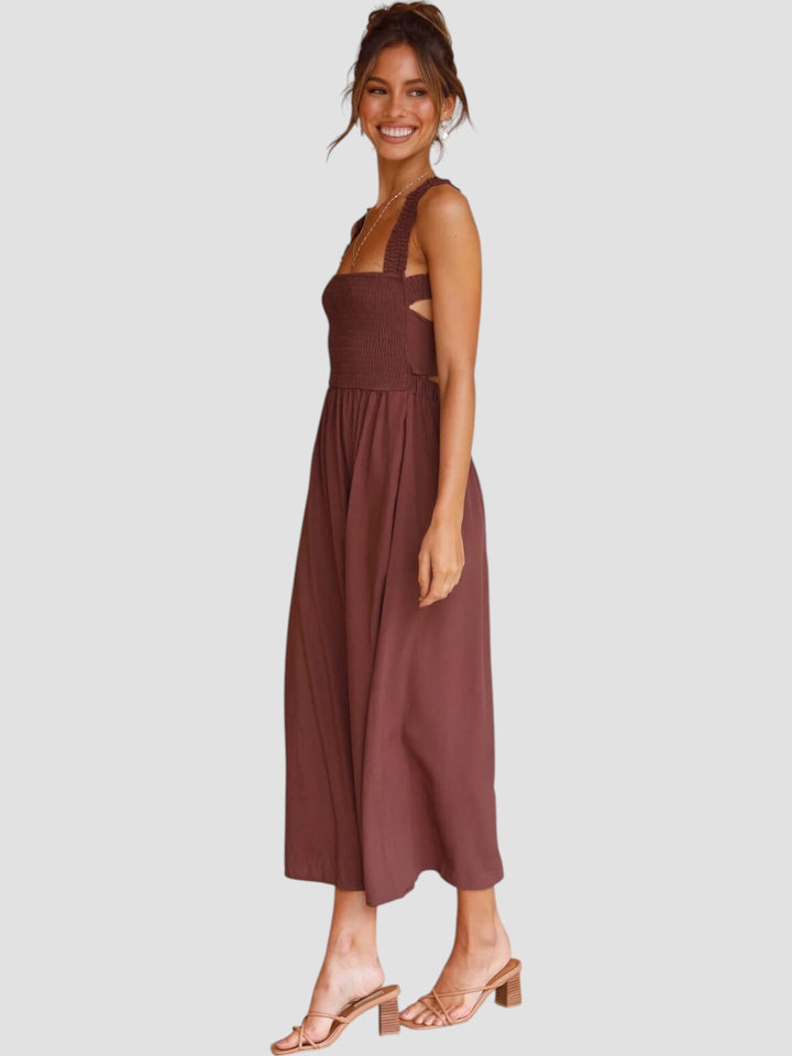 Madeleine | Smocked Square Neck Midi Dress