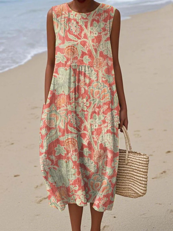 Linnet | Botanical Sleeveless Midi Dress