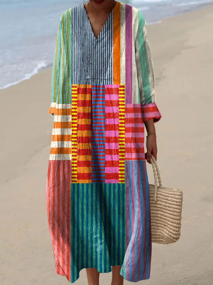 Hadley | Retro Geometric Print Dress for Women