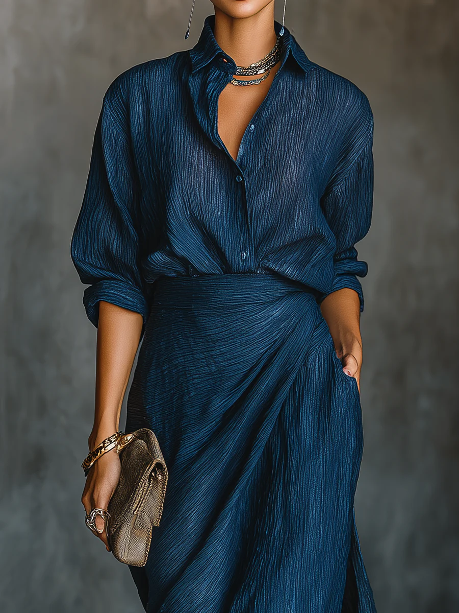Ines | Elegant Shirt and Maxi Skirt Set