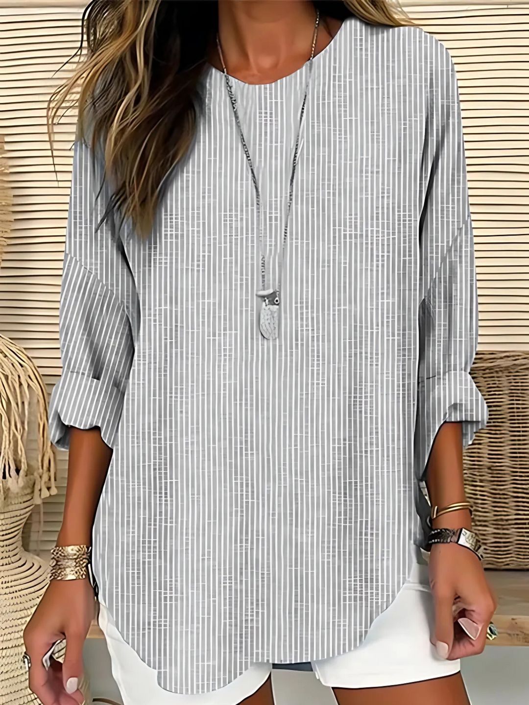 Pippa | Relaxed Striped Long Sleeve Blouse