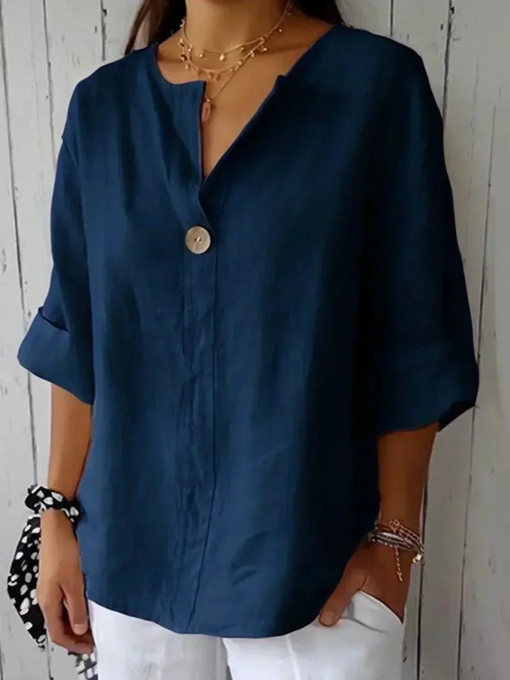 Rhian | Linen V-Neck Blouse