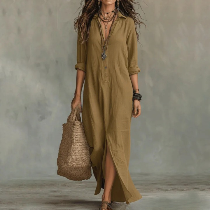 Haven | Women’s Linen Long Shirt Dress