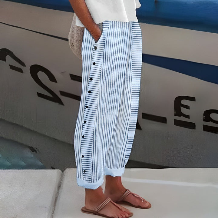 Marisol | Striped Straight-Leg Trousers
