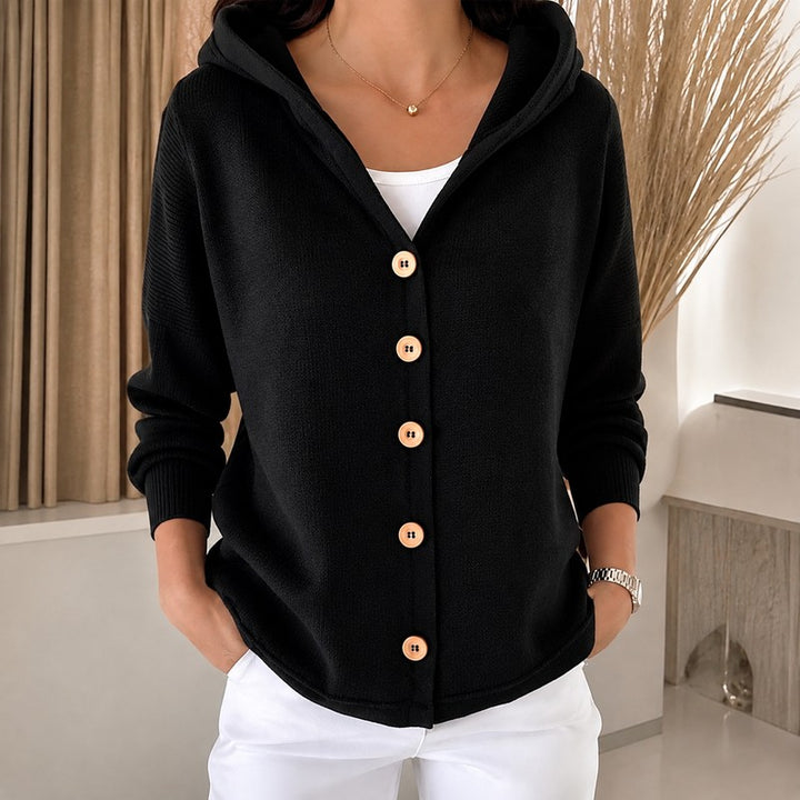 Hannah | Hooded Button-Front Sweater